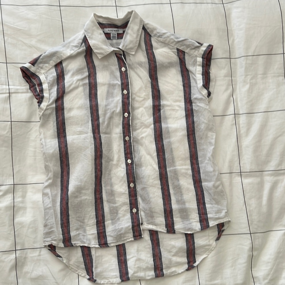 Pure Navy shirt 100% linen size: small